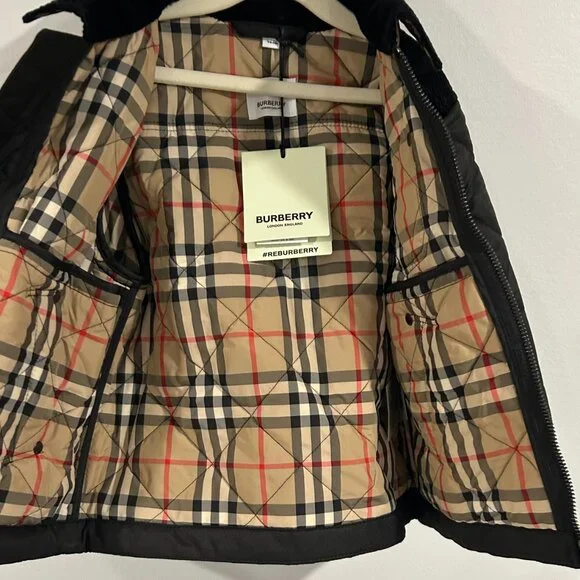 Burberry London Burberry Kids Renfred Quilted Cord Jacket 3Y (Black) - Picture 8 of 9